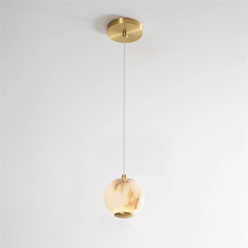 Jade Stilvoll Rund Metall Alabaster Pendelleuchte Licht Schirme Schlafzimmer