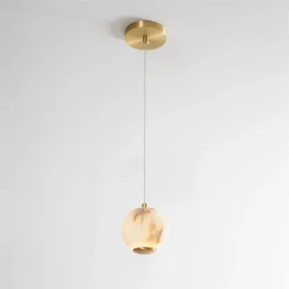Jade Stilvoll Rund Metall Alabaster Pendelleuchte Licht Schirme Schlafzimmer