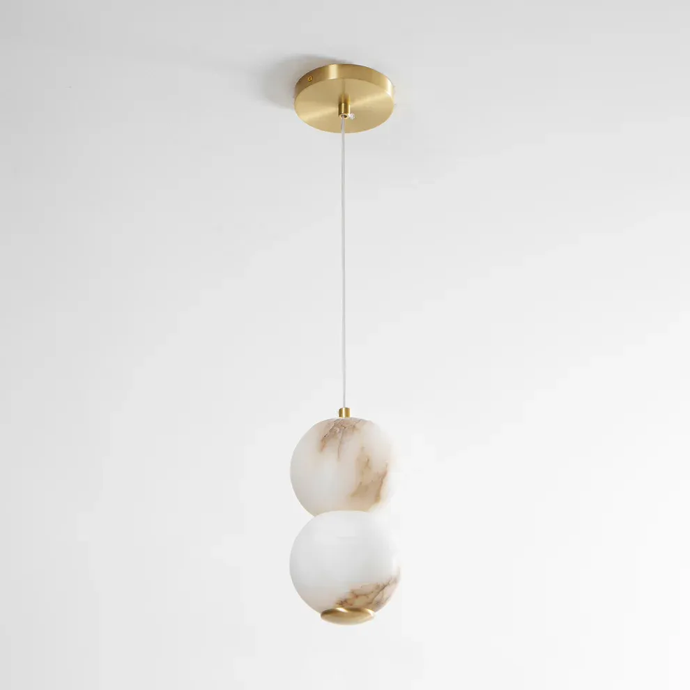 Jade Modern Rund Metall Alabaster Pendelleuchte Licht Schirme Schlafzimmer