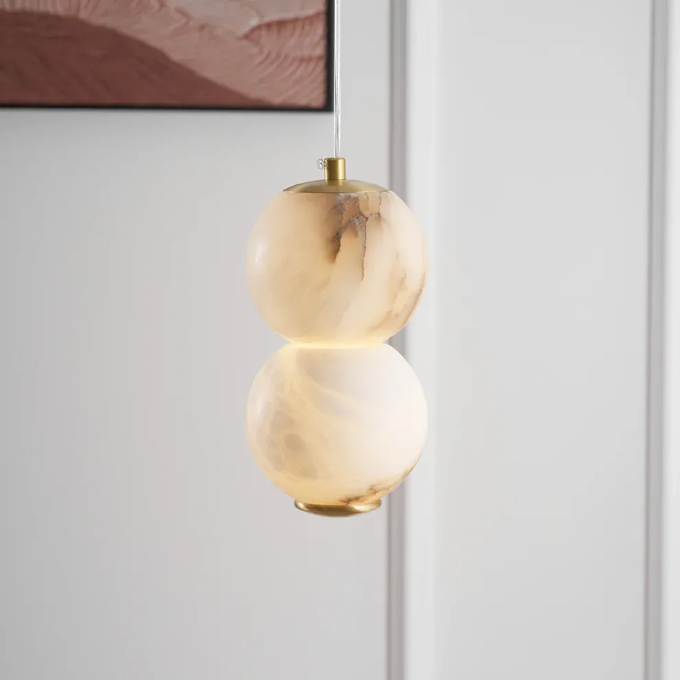 Jade Modern Rund Metall Alabaster Pendelleuchte Licht Schirme Schlafzimmer