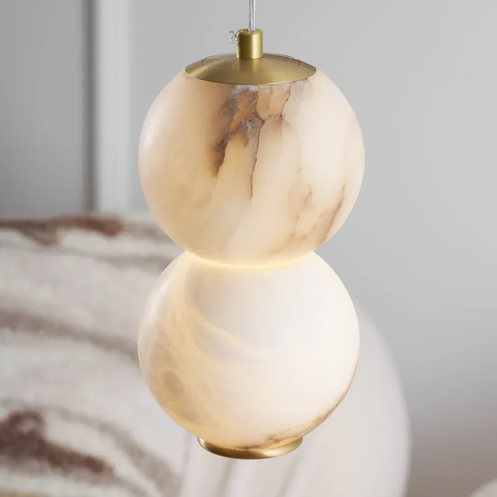 Jade Modern Rund Metall Alabaster Pendelleuchte Licht Schirme Schlafzimmer