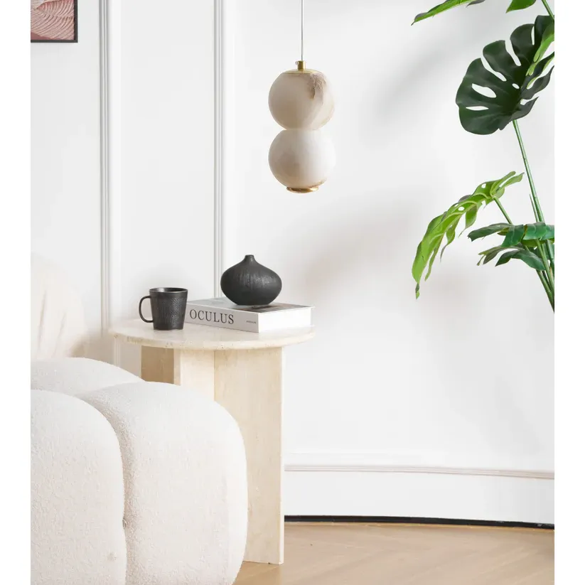 Jade Stilvoll Rund Metall Alabaster Pendelleuchte Licht Schirme Schlafzimmer