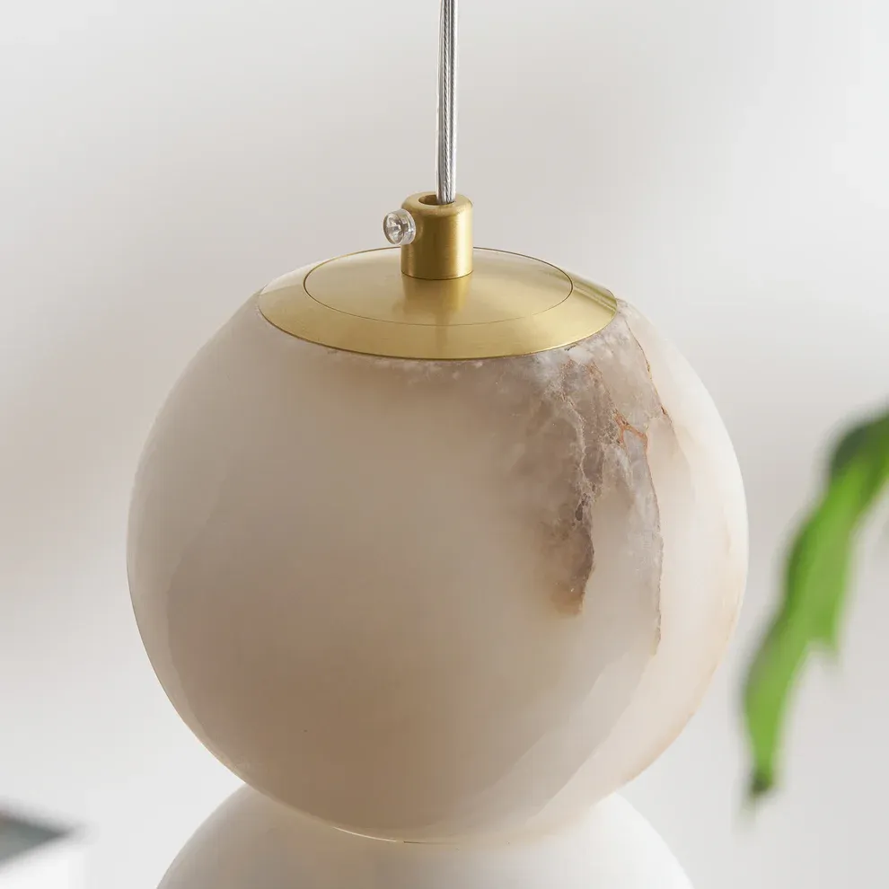 Jade Modern Rund Metall Alabaster Pendelleuchte Licht Schirme Schlafzimmer