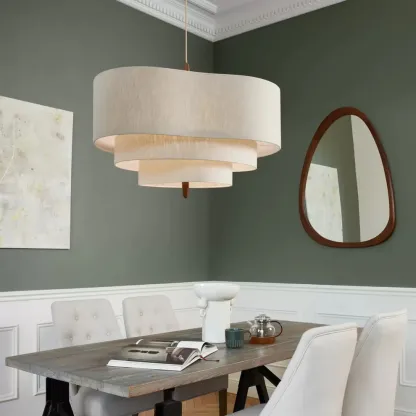 Renée Modern Kieselstein Textil Pendelleuchte Licht Schlafzimmer Esszimmer