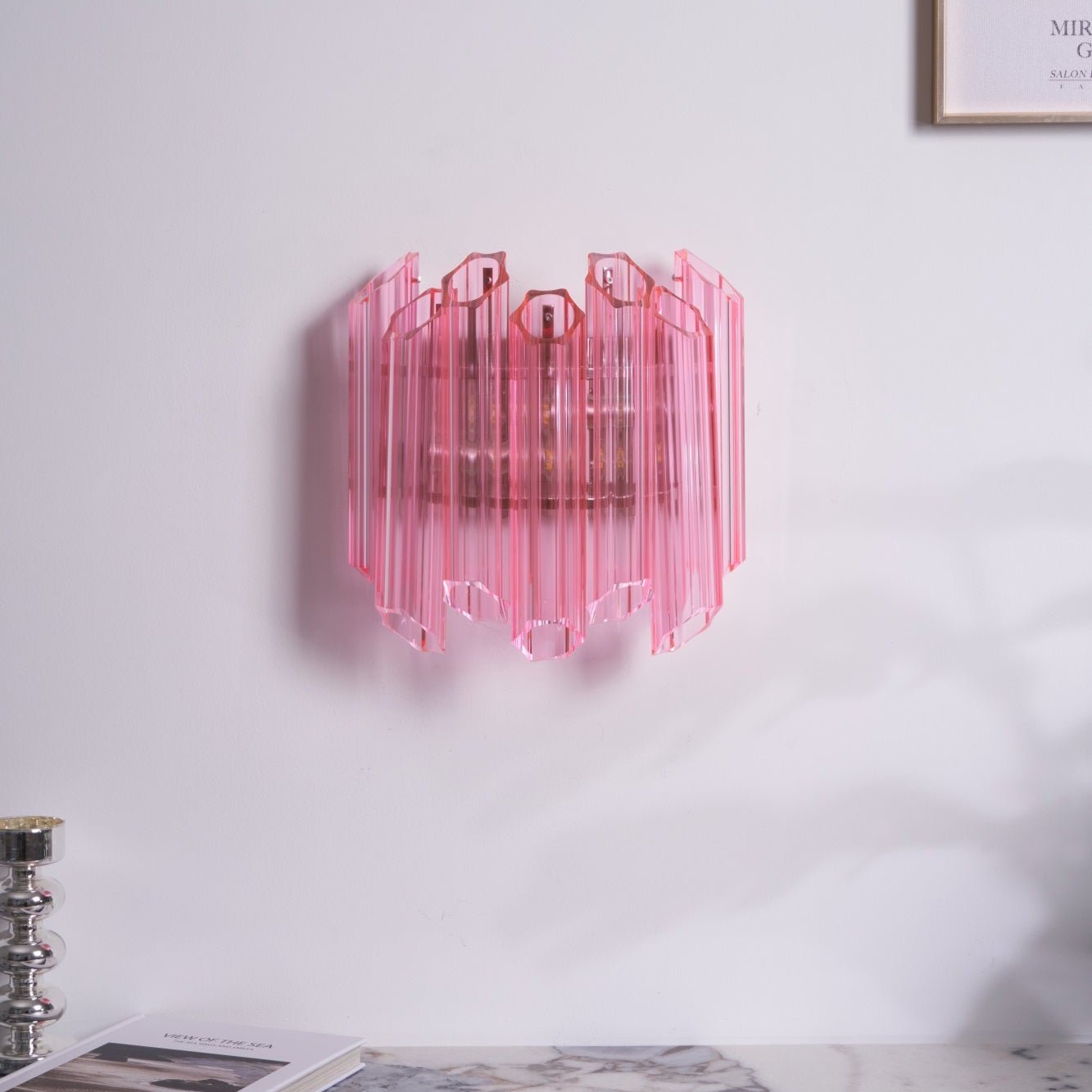 Aurora Wandleuchte Rosa Murano Glasröhre-Las Sola