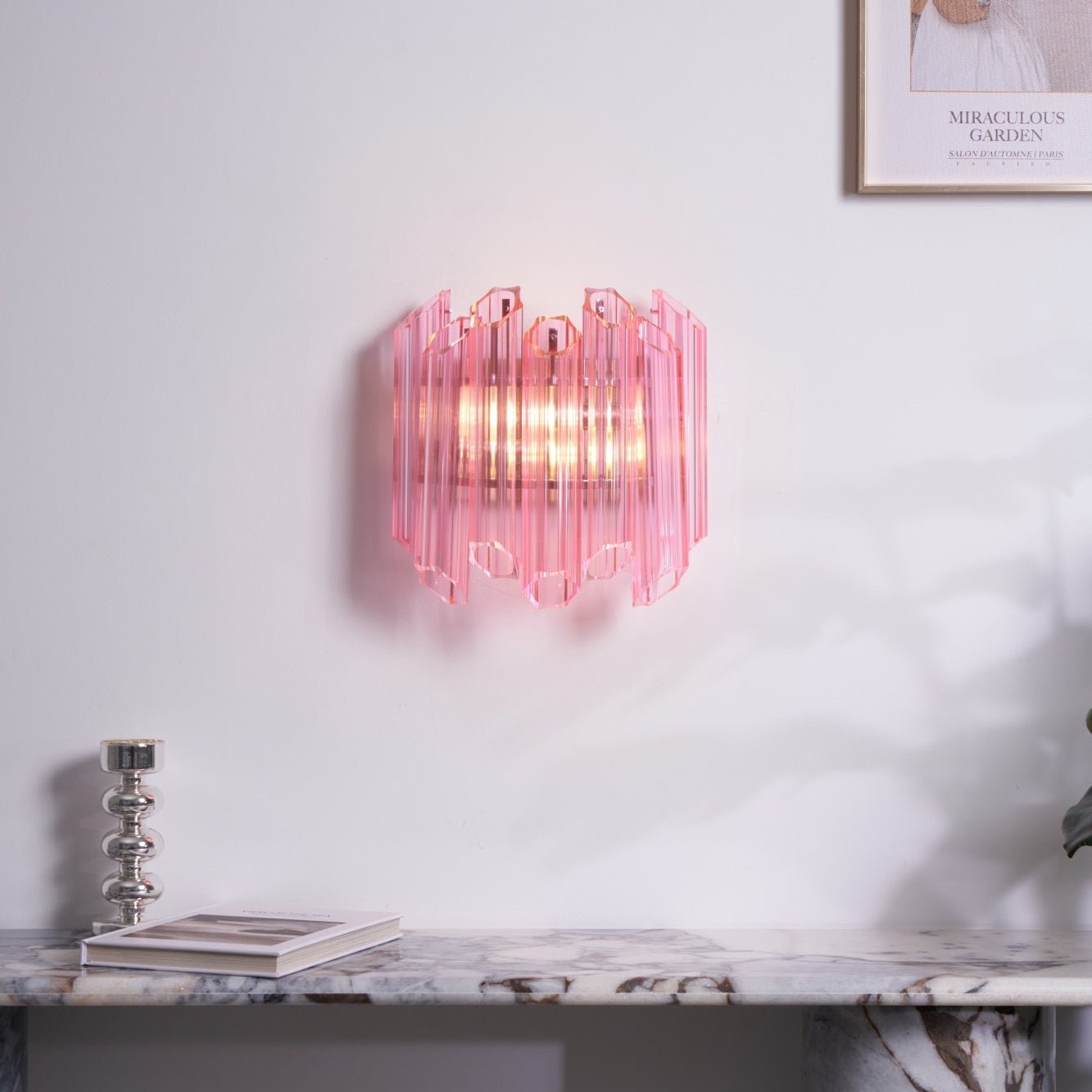 Aurora Wandleuchte Rosa Murano Glasröhre-Las Sola