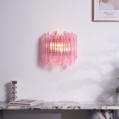 Aurora Wandleuchte Rosa Murano Glasröhre-Las Sola