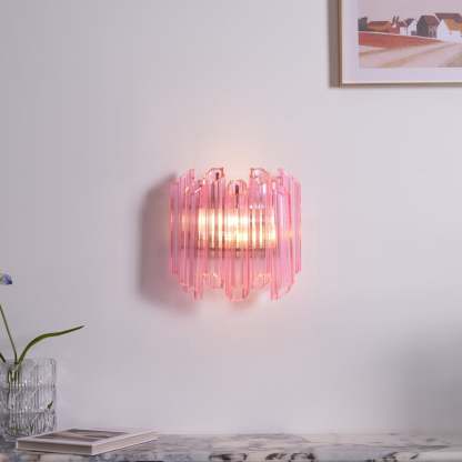 Aurora Wandleuchte Rosa Murano Glasröhre-Las Sola