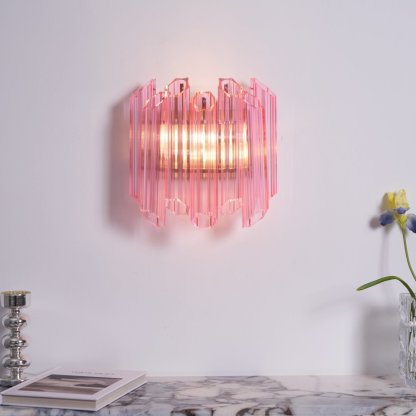 Aurora Wandleuchte Rosa Murano Glasröhre-Las Sola