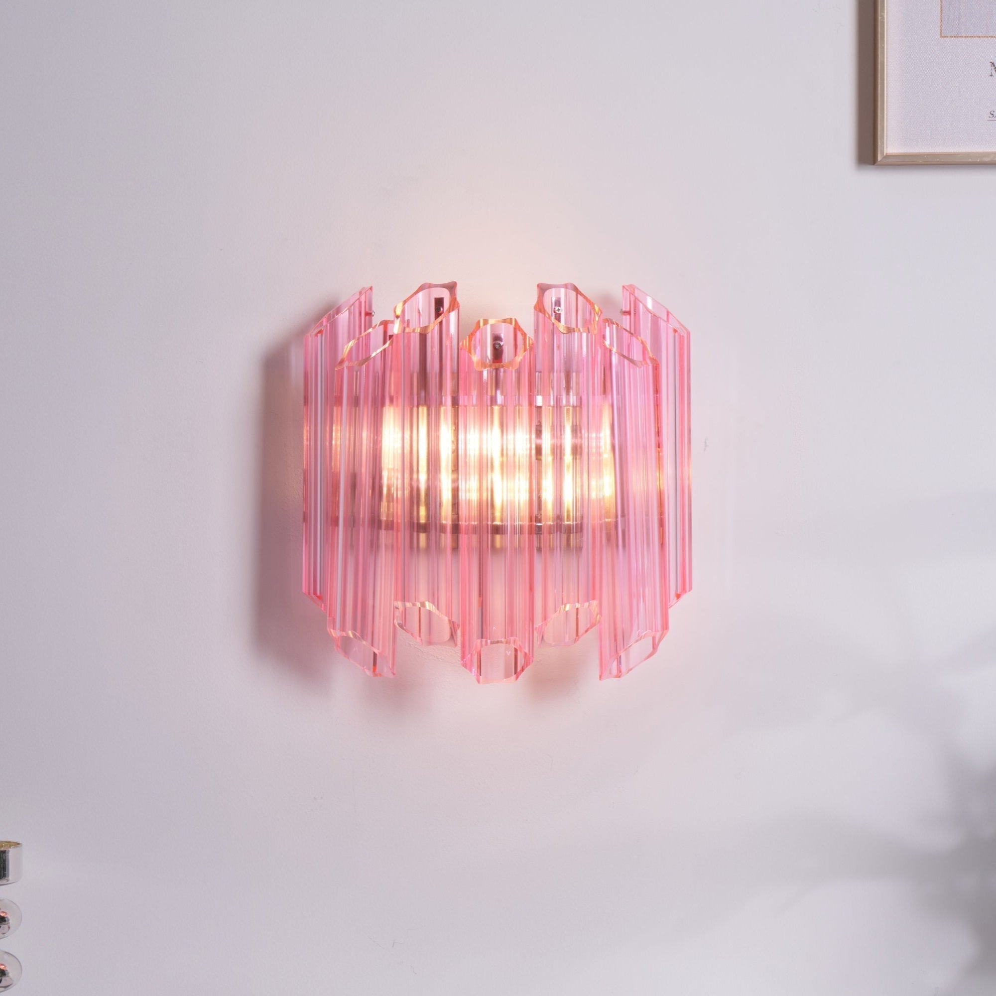 Aurora Wandleuchte Rosa Murano Glasröhre-Las Sola