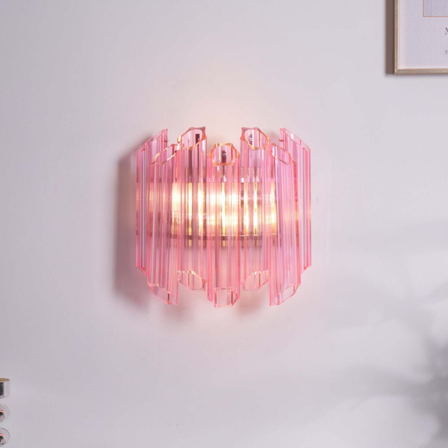 Aurora Wandleuchte Rosa Murano Glasröhre-Las Sola