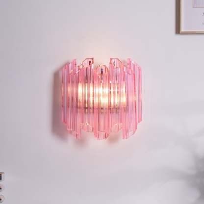 Aurora Wandleuchte Rosa Murano Glasröhre-Las Sola