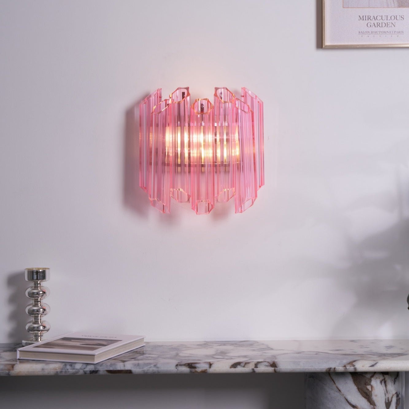 Aurora Wandleuchte Rosa Murano Glasröhre-Las Sola
