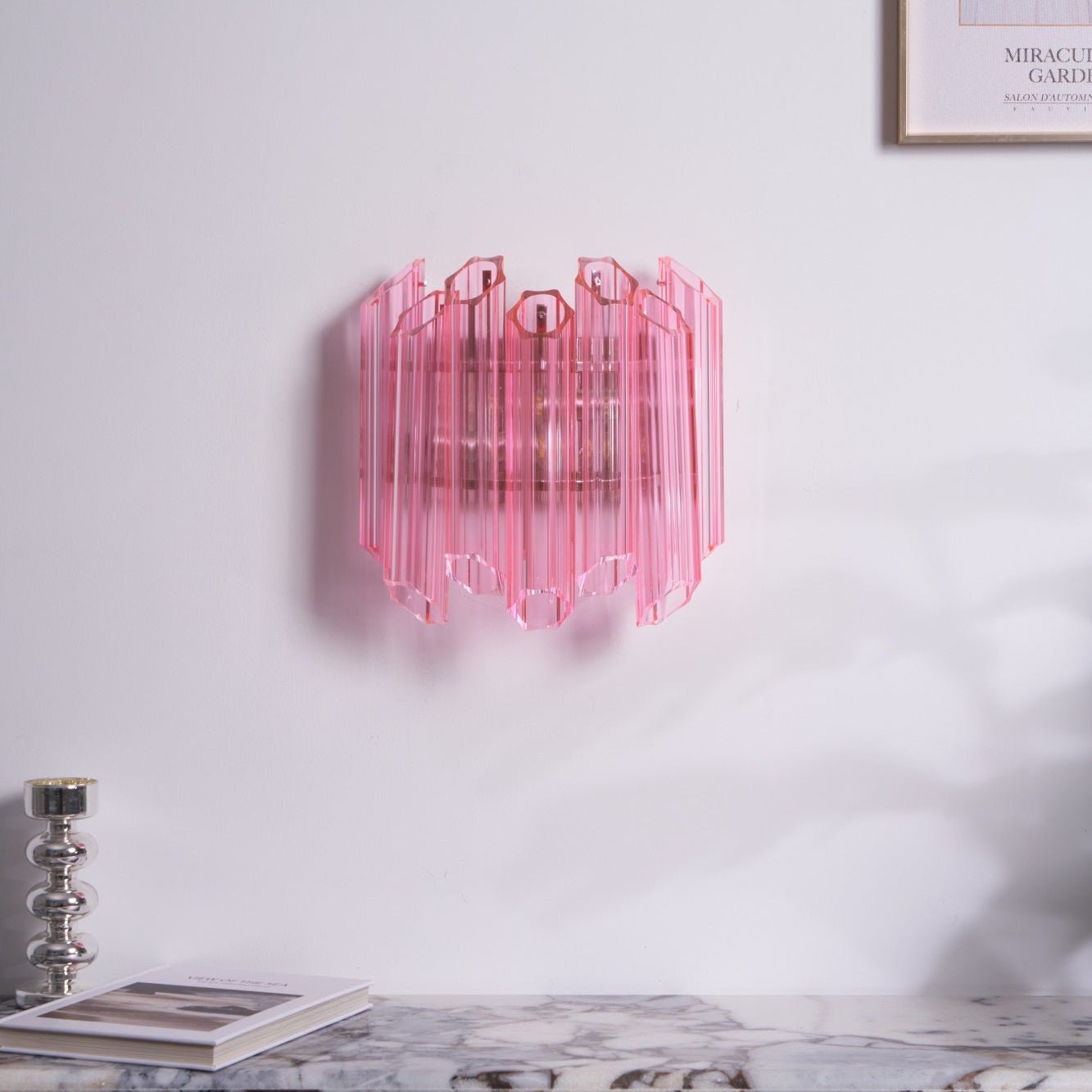 Aurora Wandleuchte Rosa Murano Glasröhre-Las Sola