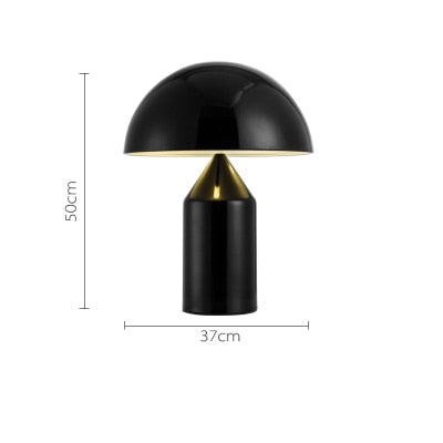 Salgado Tischleuchte Pilz Modern, Metall, Schwarz/Weiß/Gold, Esszimmer