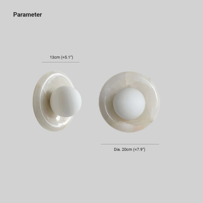 Elif Modern Round Marble Wall Light Shades Bedroom Living Room