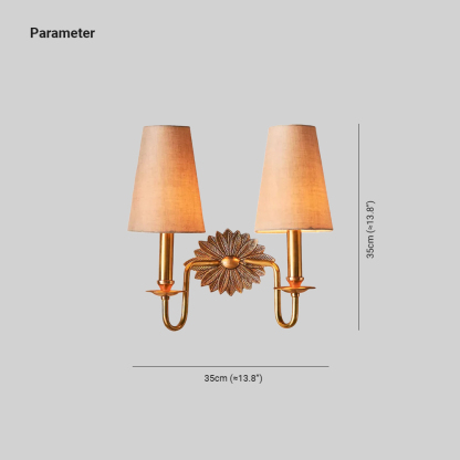 Alessio Vintage Classical Brass Fabric Wall Light Shades Bedroom Living Room