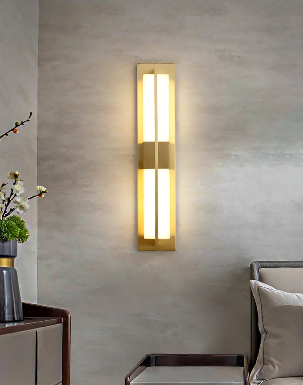 Caspian Alabaster Messing Wandleuchte-Las Sola