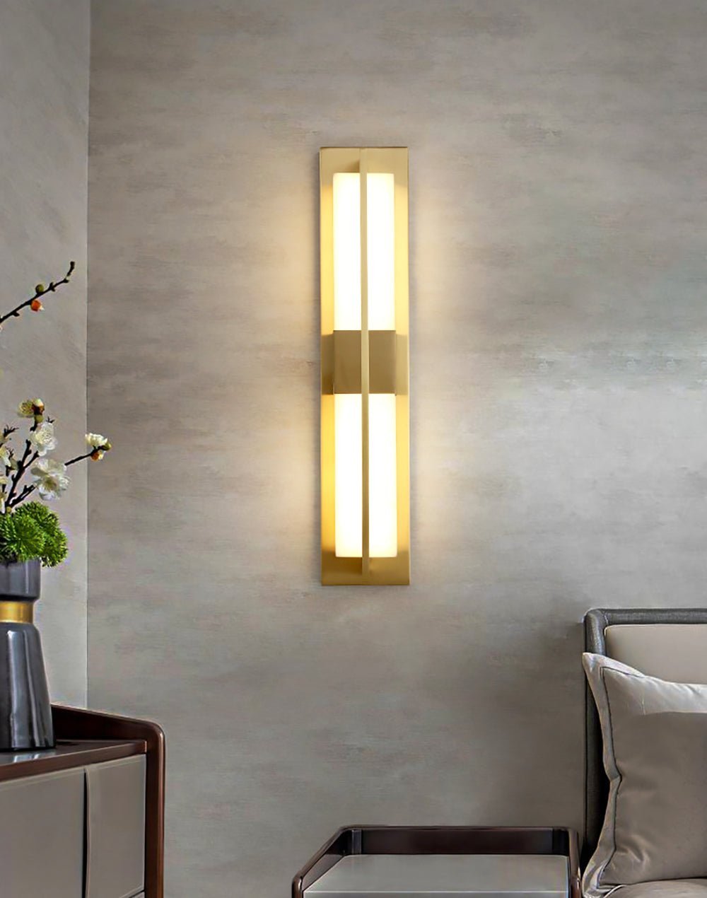 Caspian Alabaster Messing Wandleuchte-Las Sola