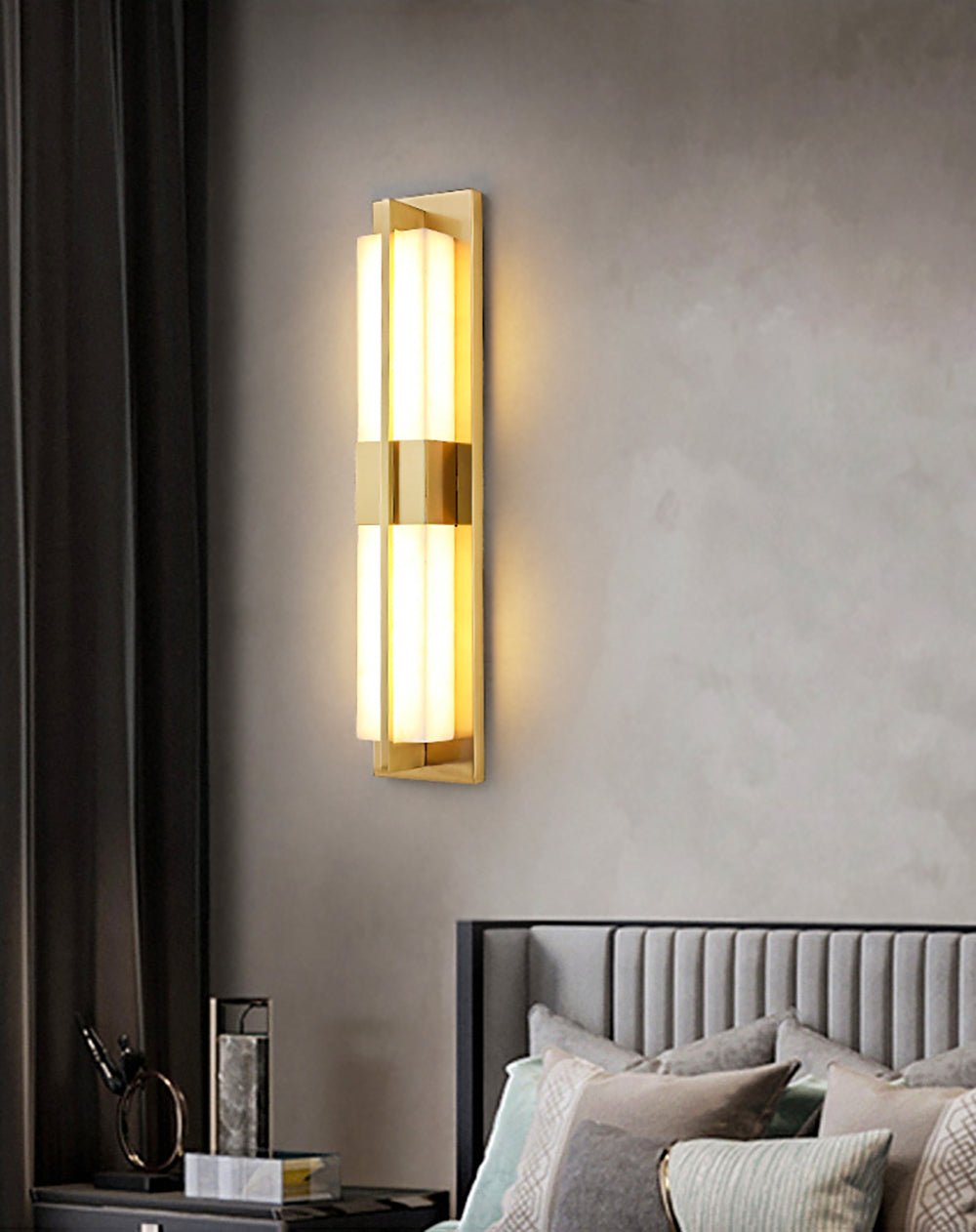 Caspian Alabaster Messing Wandleuchte-Las Sola