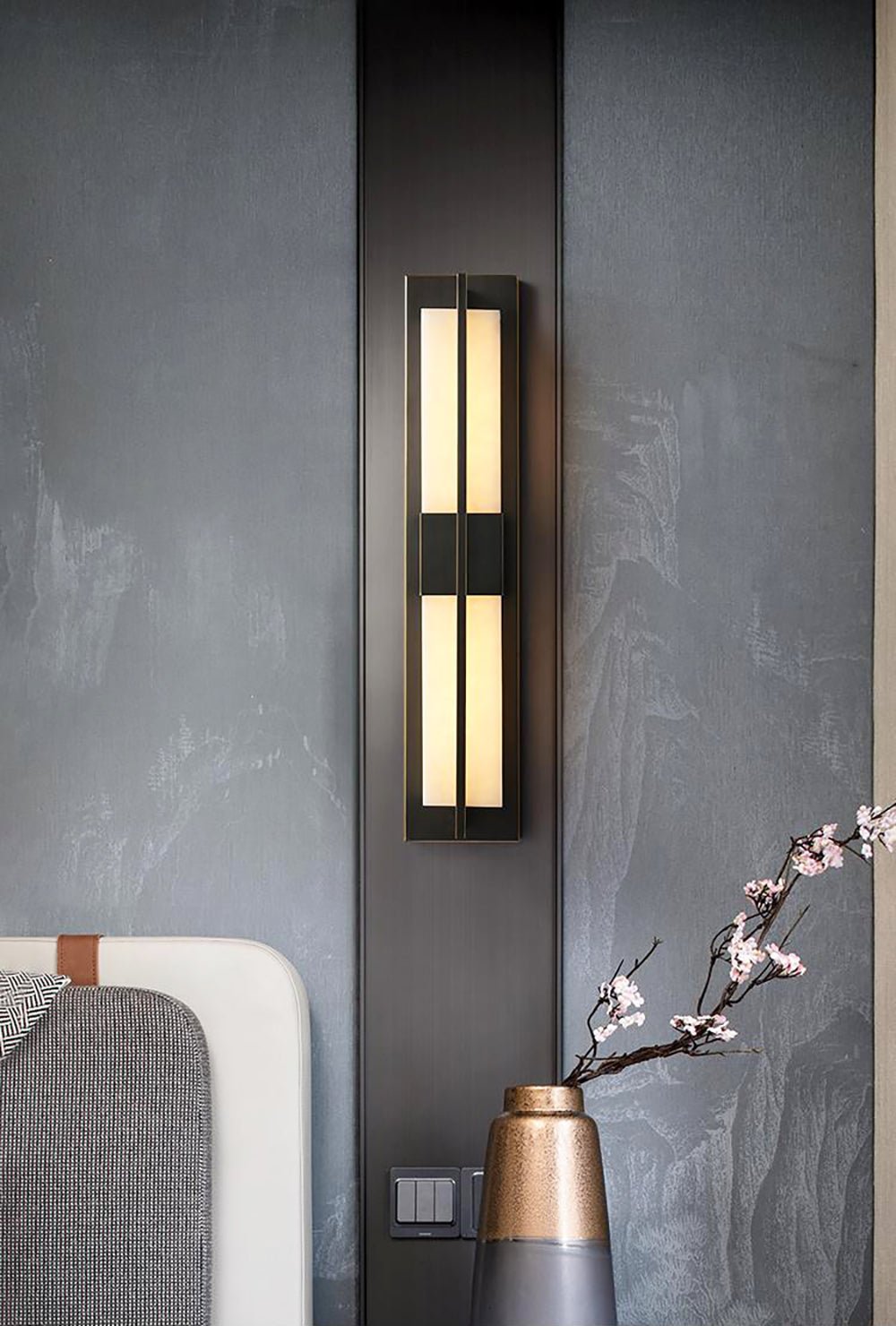 Caspian Alabaster Messing Wandleuchte-Las Sola