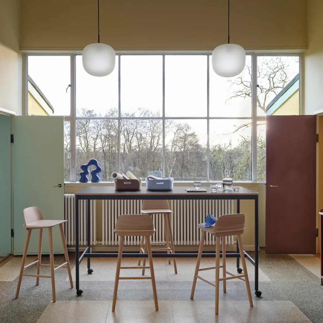 Hailie Modern Round Metal Glass Pendant Light Bedroom Dining Room