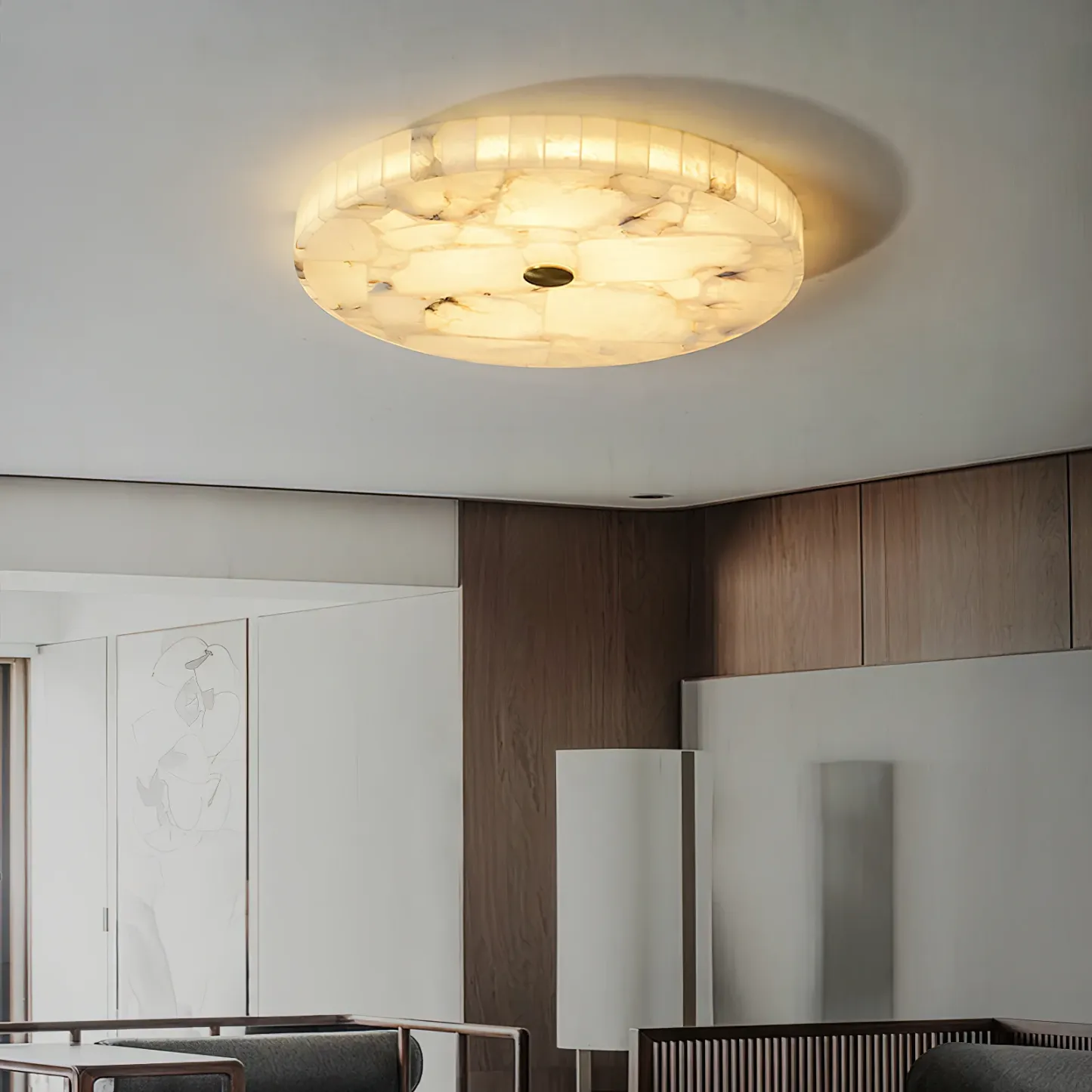 Byers Modern Minimalism LED Round Ceiling Lamp Metal Resin Bedroom Dining Room