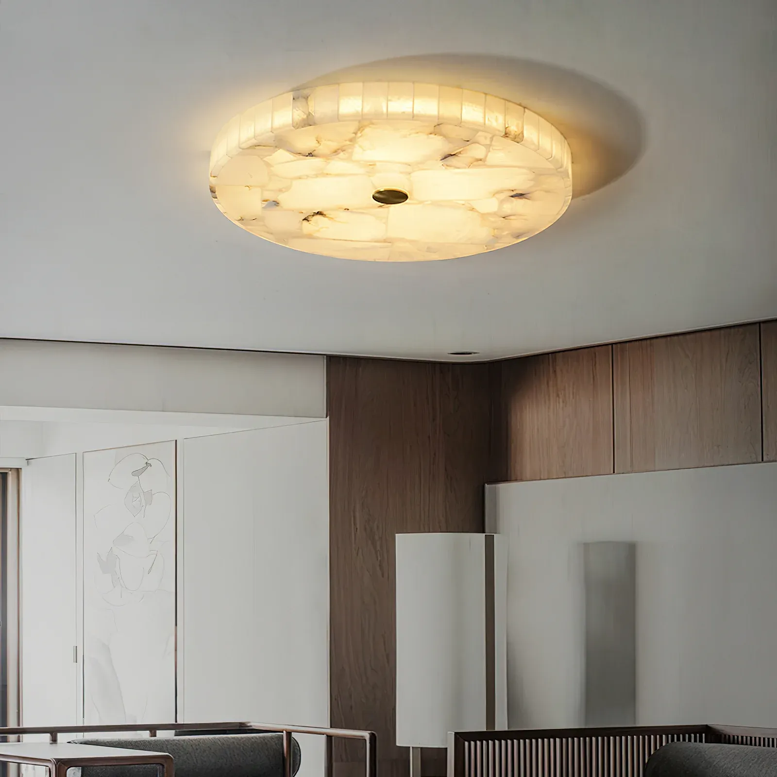 Byers Modern Minimalism LED Round Ceiling Lamp Metal Resin Bedroom Dining Room