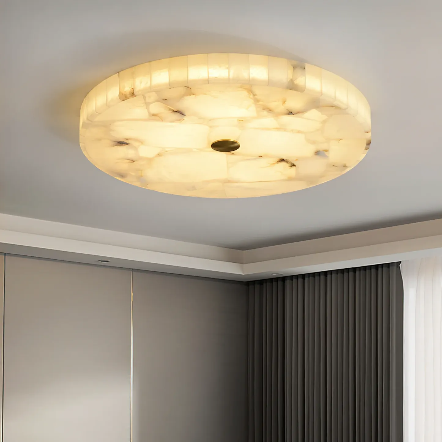 Byers Modern Minimalism LED Round Ceiling Lamp Metal Resin Bedroom Dining Room