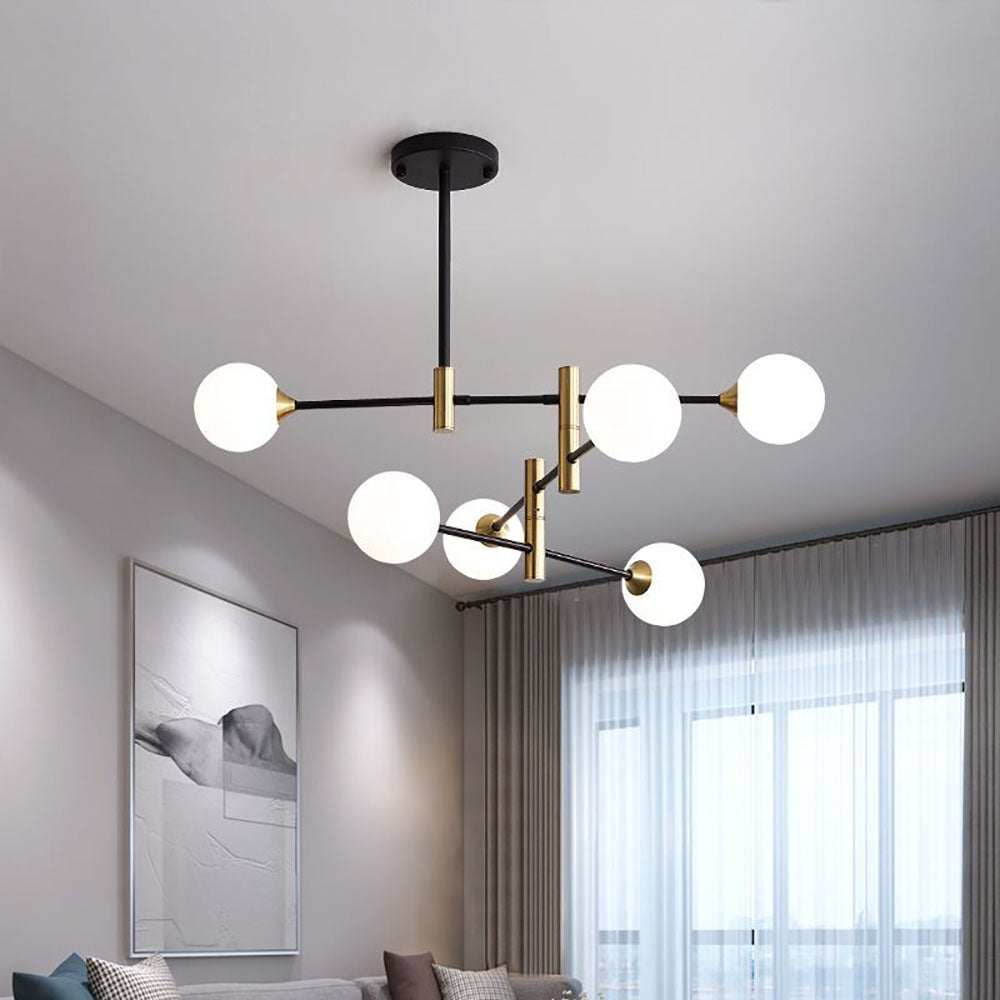 Valentina LED Pendelleuchte Schwarz/Gold Wohn/Esszimmer Glas