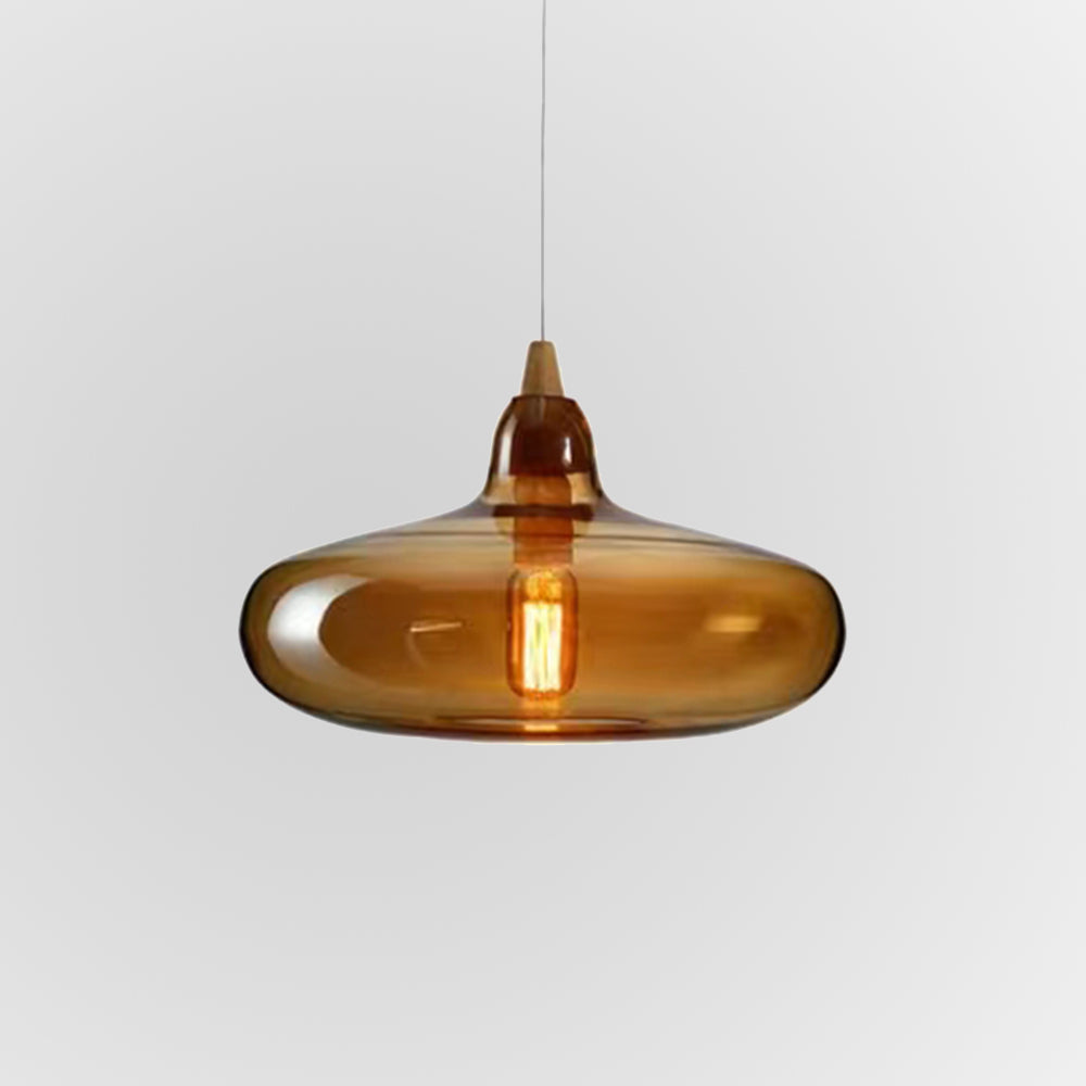 Hailie Design LED Pendelleuchte Amber Schlaf/Wohnzimmer Metall/Glas