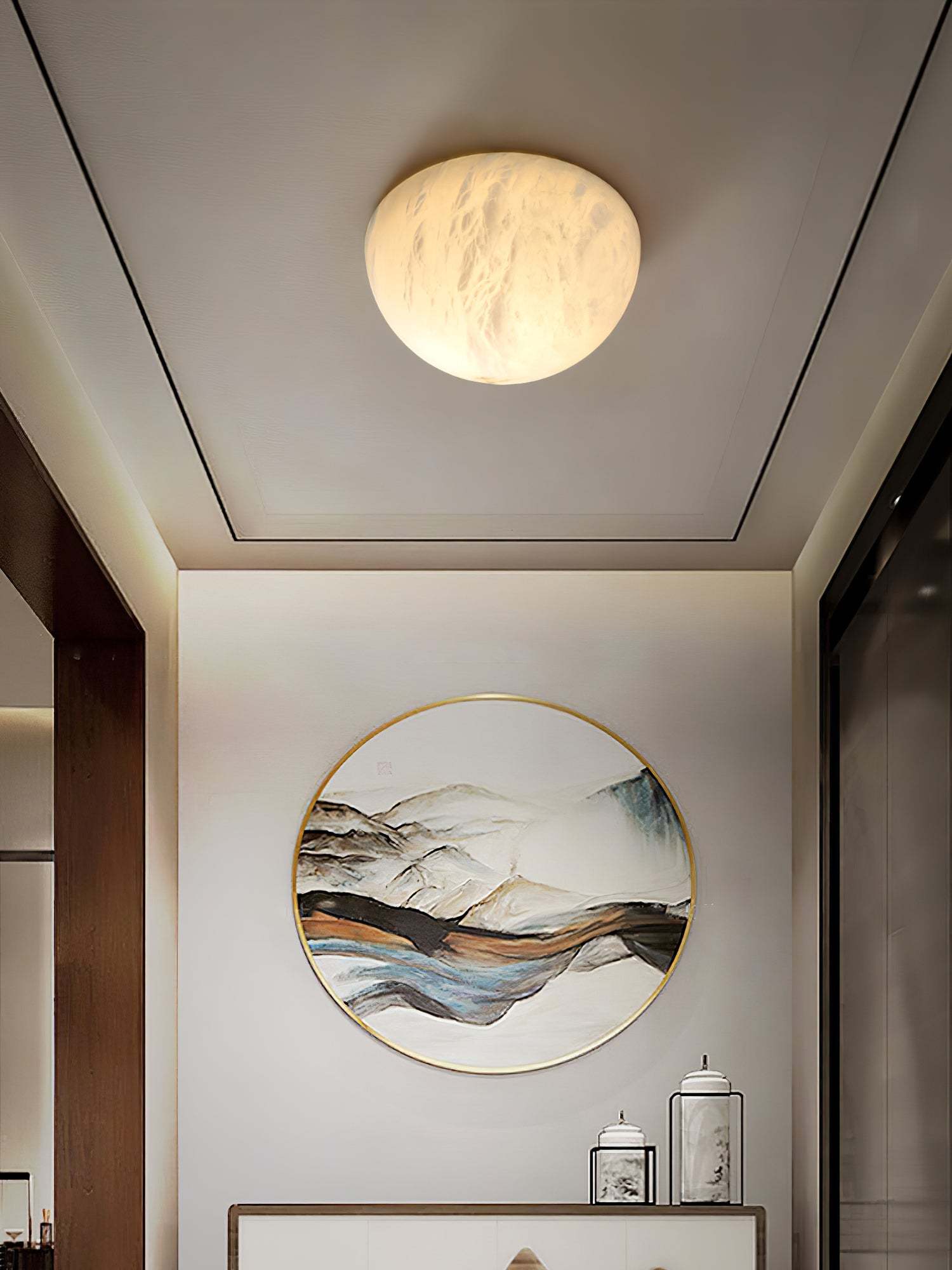 Visoliel Minimalistisch Alabaster Deckenleuchte Wandleuchte-Las Sola