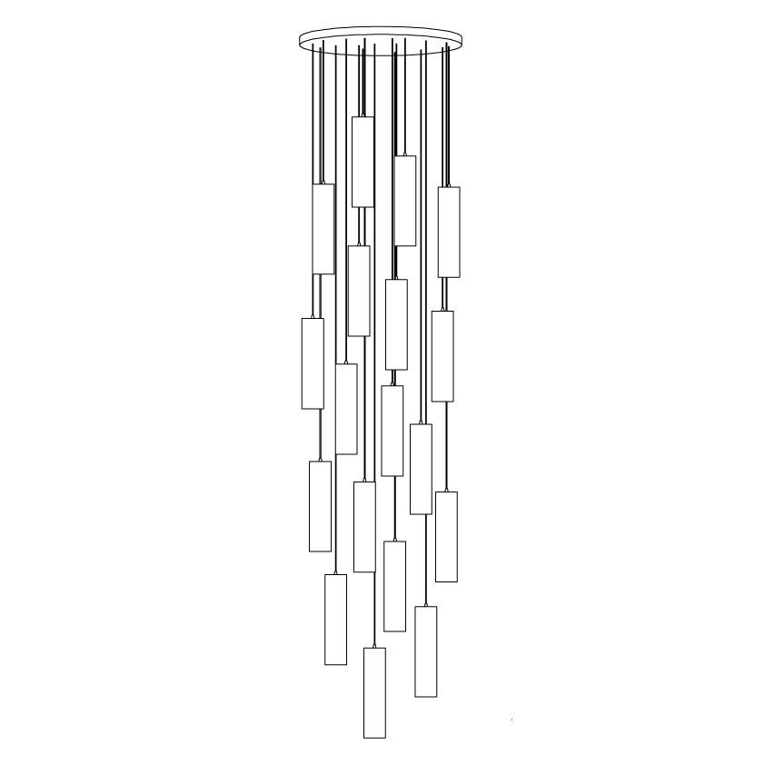 Nyxara Cluster Alabaster Pendelleuchte Treppe-Las Sola