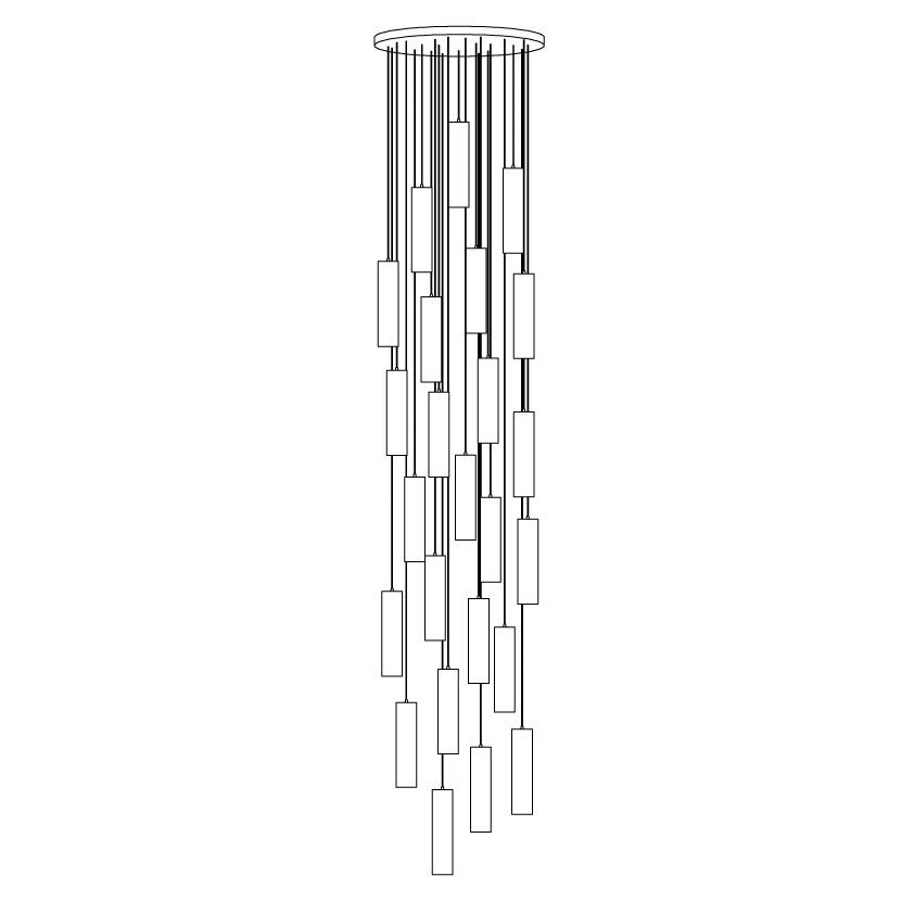 Nyxara Cluster Alabaster Pendelleuchte Treppe-Las Sola