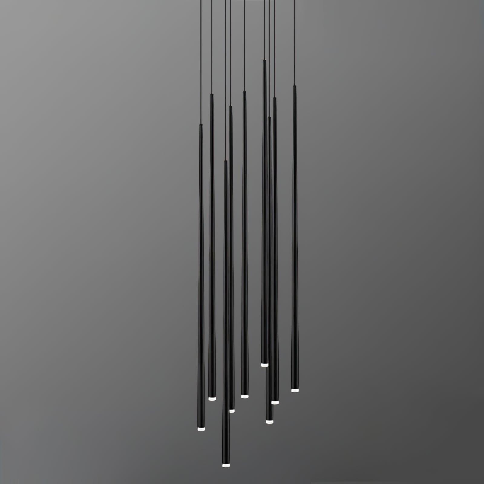 Lustra Schlanker Schwarzer Minimalistischer Kronleuchter-Las Sola