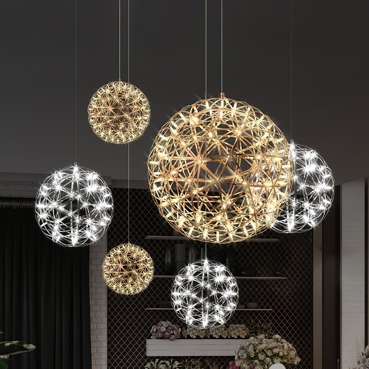 Ivthayra Postmodern Luxus Kugel Gold Pendelleuchte Leuchte-Las Sola