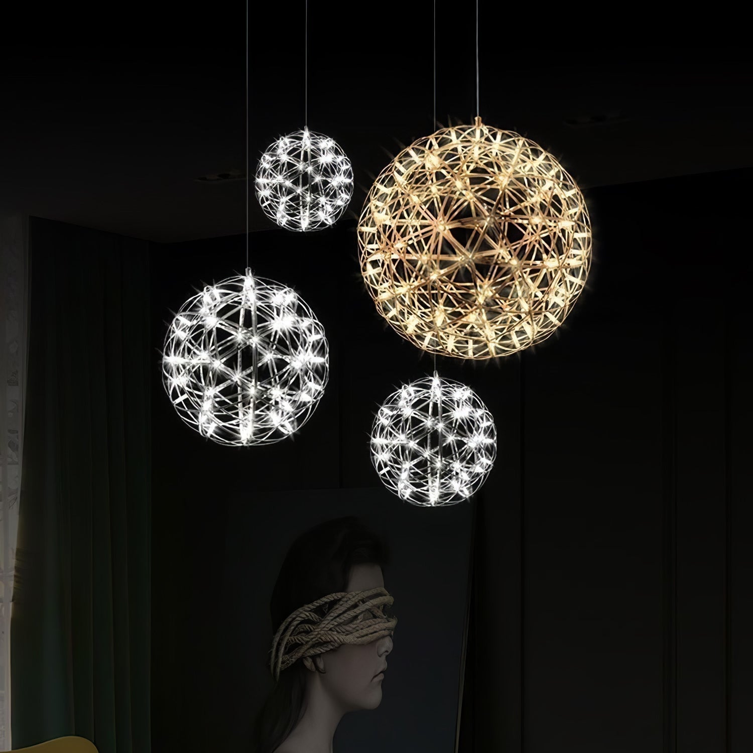 Ivthayra Postmodern Luxus Kugel Gold Pendelleuchte Leuchte-Las Sola