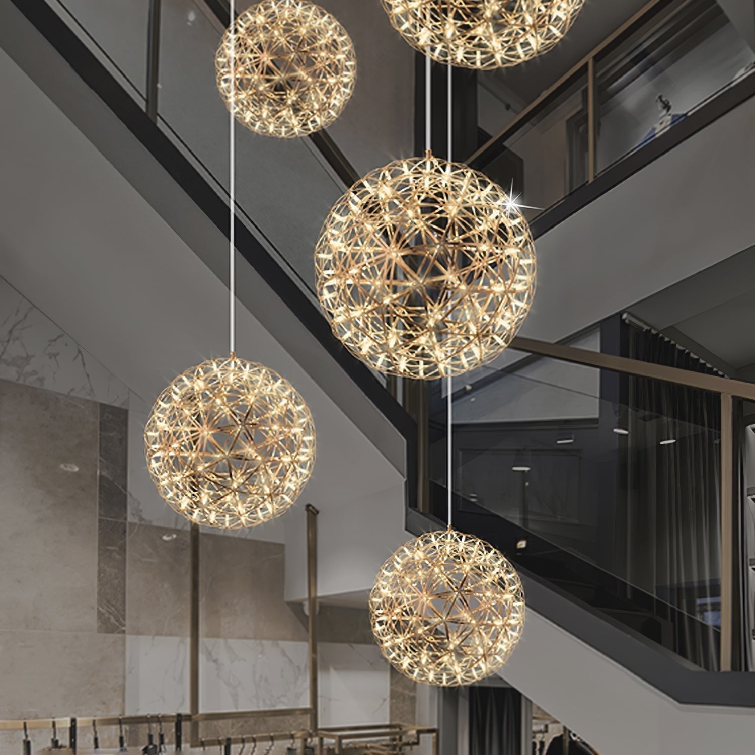 Ivthayra Postmodern Luxus Kugel Gold Pendelleuchte Leuchte-Las Sola