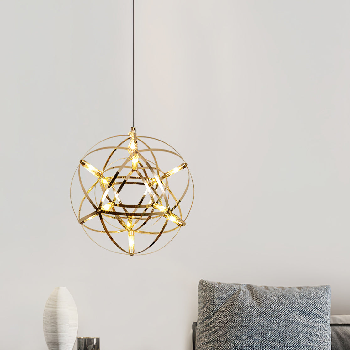 Ivthayra Postmodern Luxus Kugel Gold Pendelleuchte Leuchte-Las Sola
