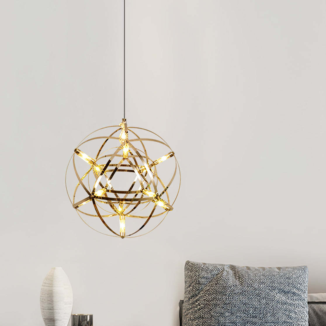 Ivthayra Postmodern Luxus Kugel Gold Pendelleuchte Leuchte-Las Sola