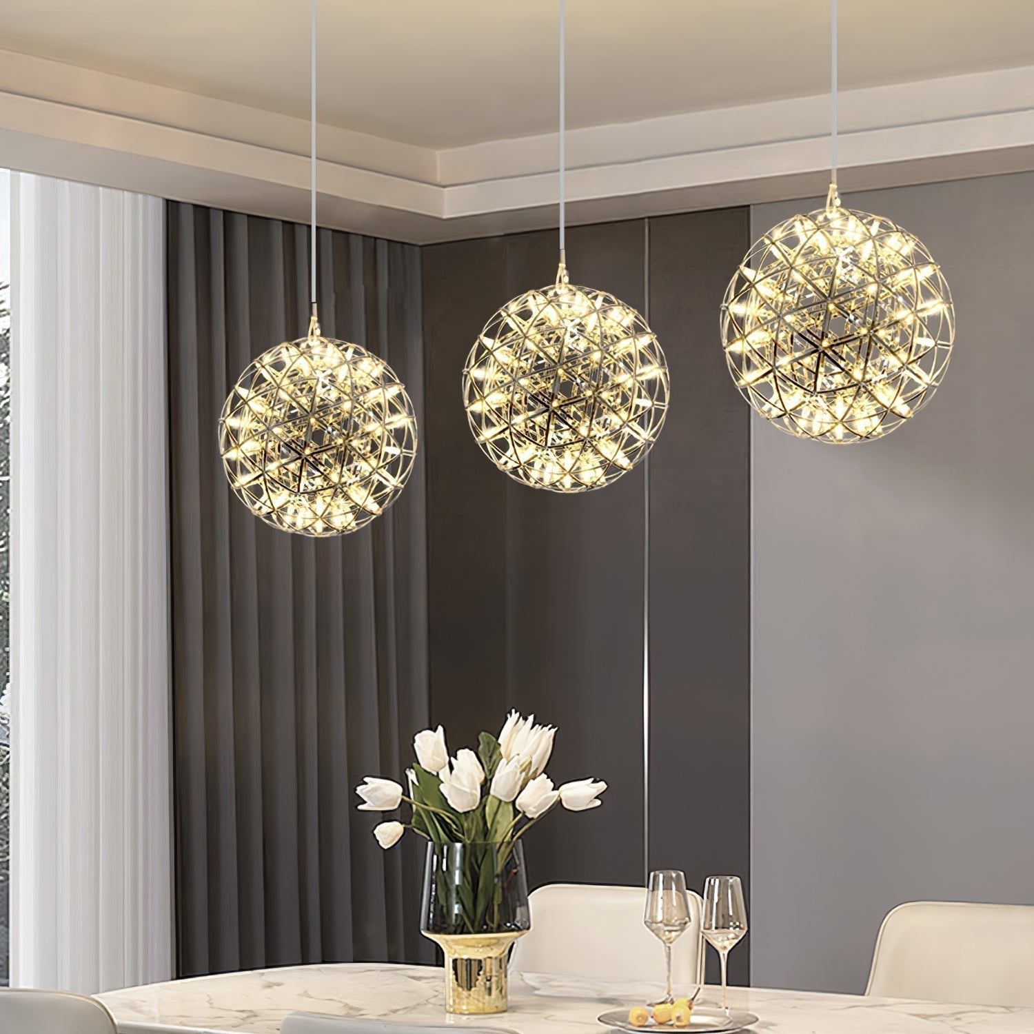 Ivthayra Postmodern Luxus Kugel Gold Pendelleuchte Leuchte-Las Sola