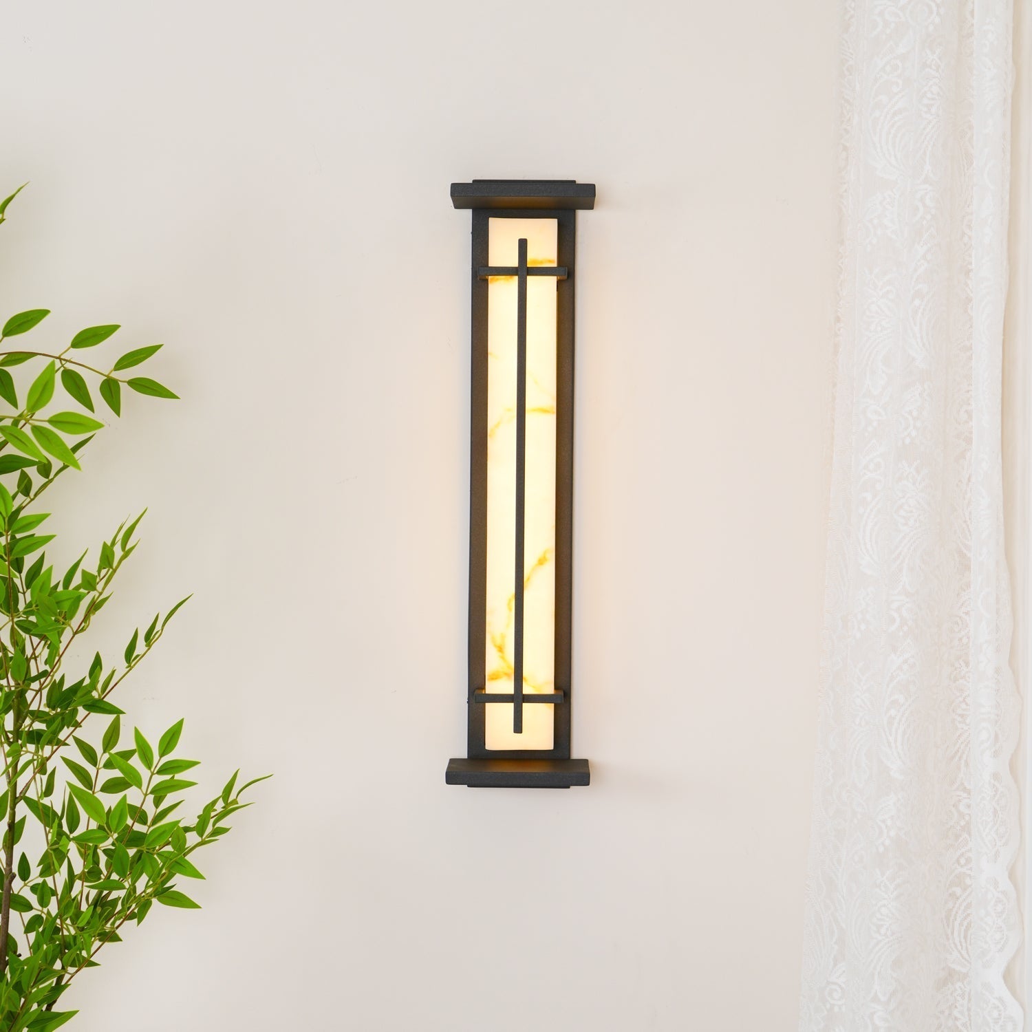 Ray Quadratisch Außenwandlampe Imitation Alabaster Wasserdicht-Las Sola
