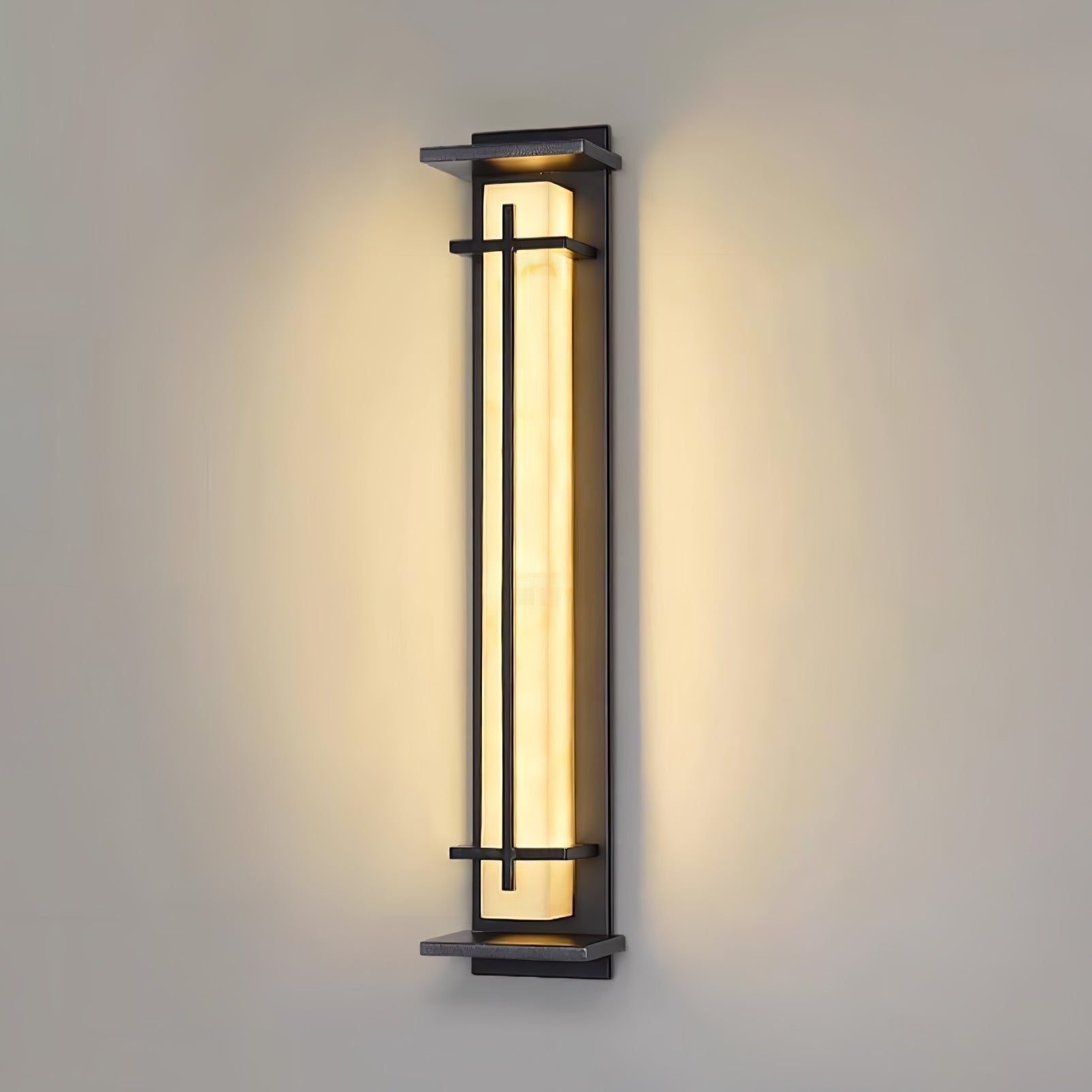 Ray Quadratisch Außenwandlampe Imitation Alabaster Wasserdicht-Las Sola