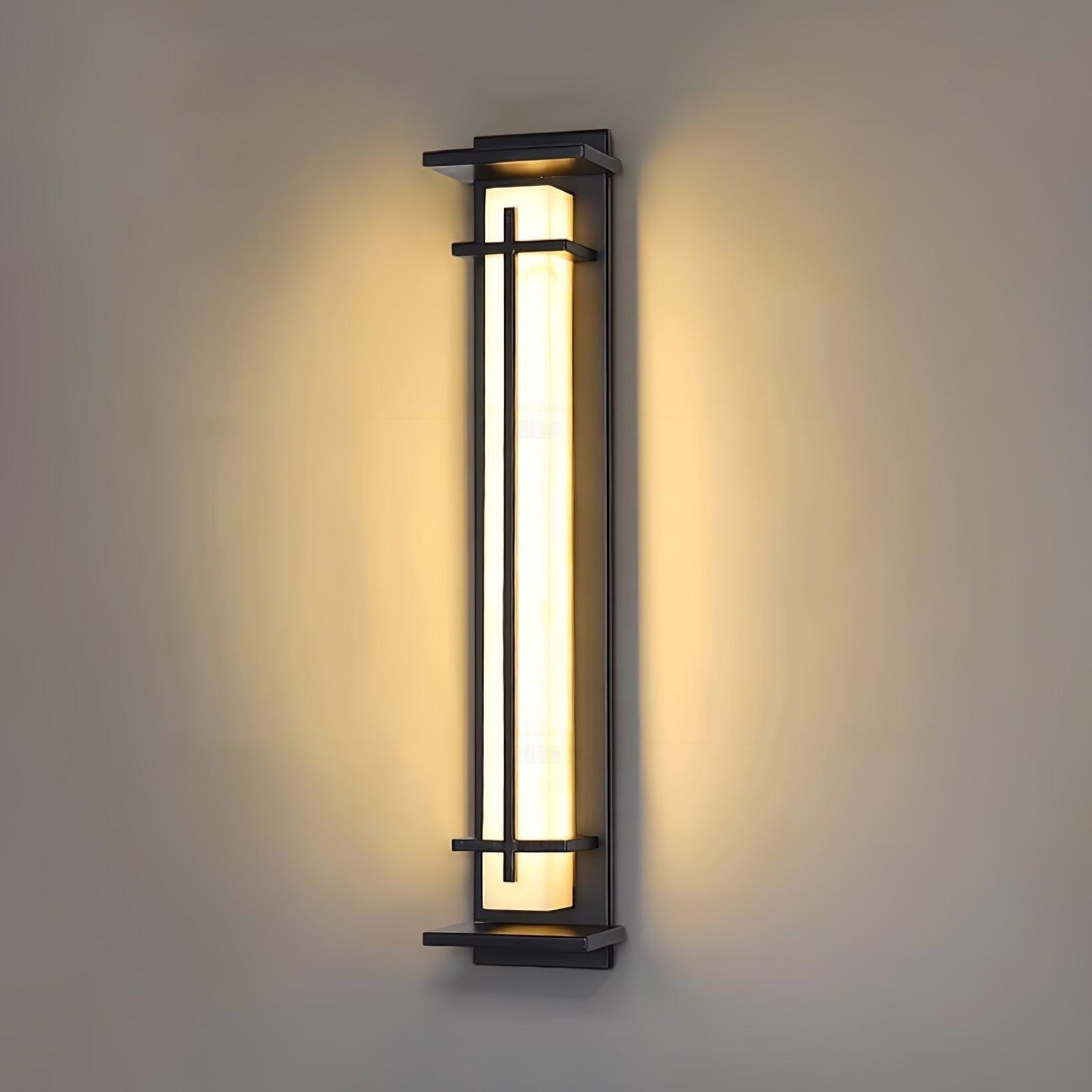 Ray Quadratisch Außenwandlampe Imitation Alabaster Wasserdicht-Las Sola