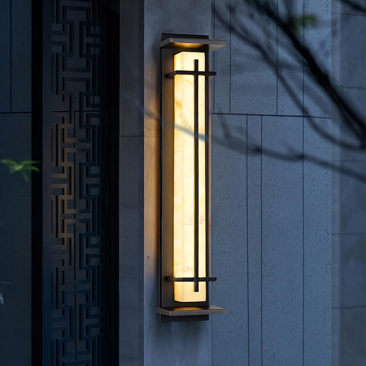 Ray Quadratisch Außenwandlampe Imitation Alabaster Wasserdicht-Las Sola