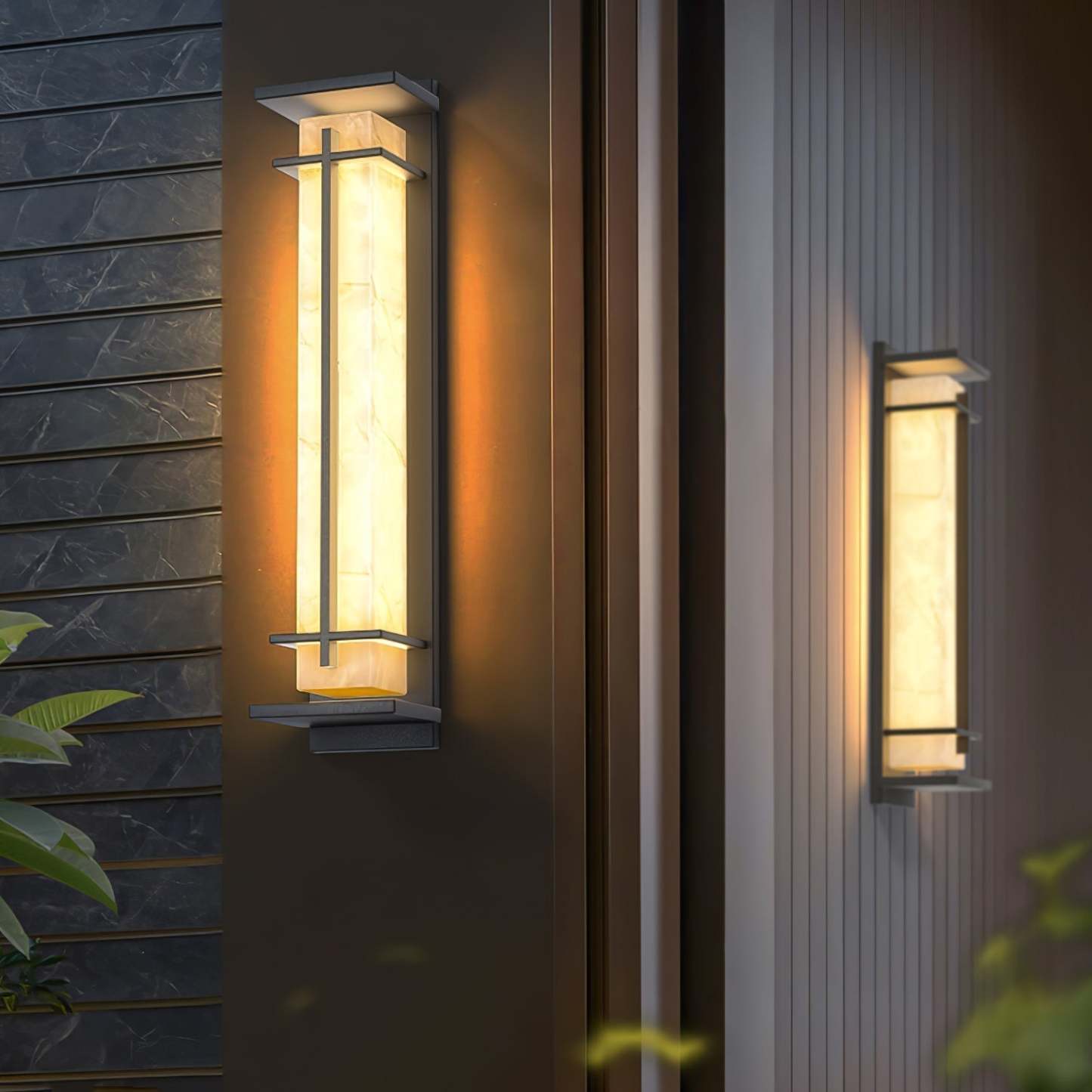 Ray Quadratisch Außenwandlampe Imitation Alabaster Wasserdicht-Las Sola