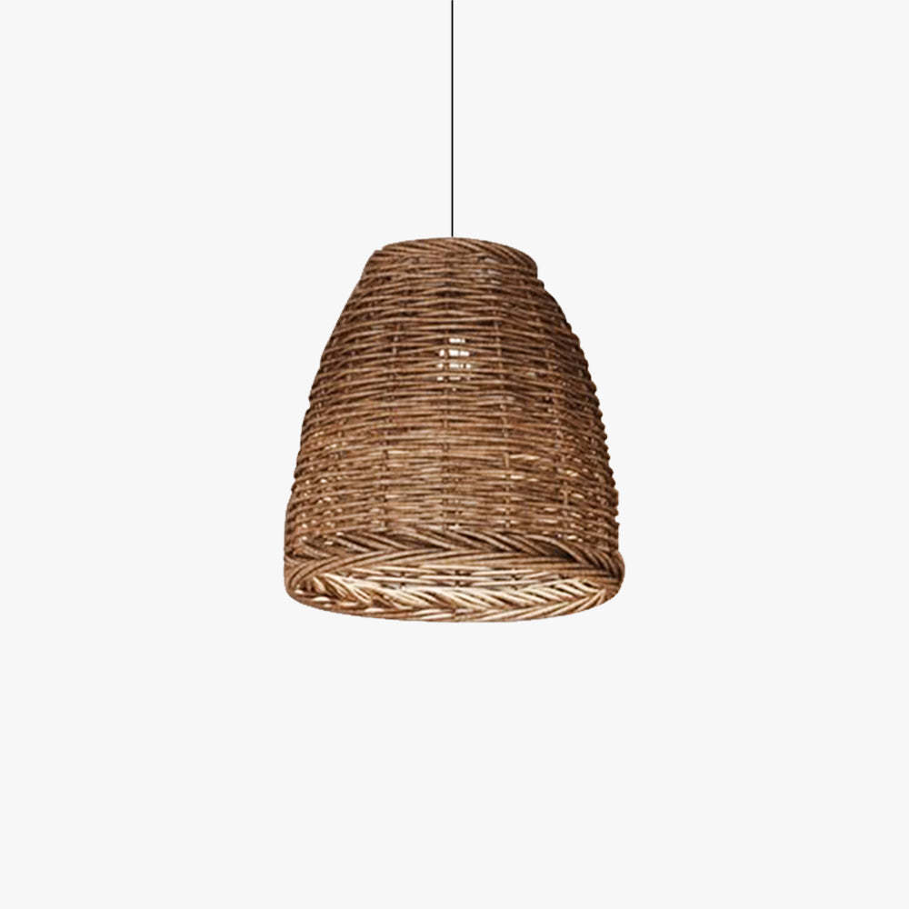 Muto Vintage Pendelleuchte Rustikale LED Rattan Schlafzimmer