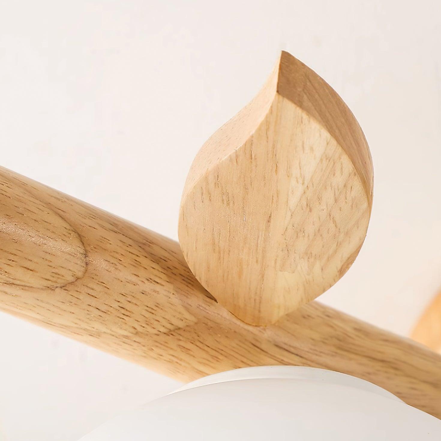 Deckenleuchte Holz Körper Glas Globen Organisch Warm Minimalistisch-Las Sola