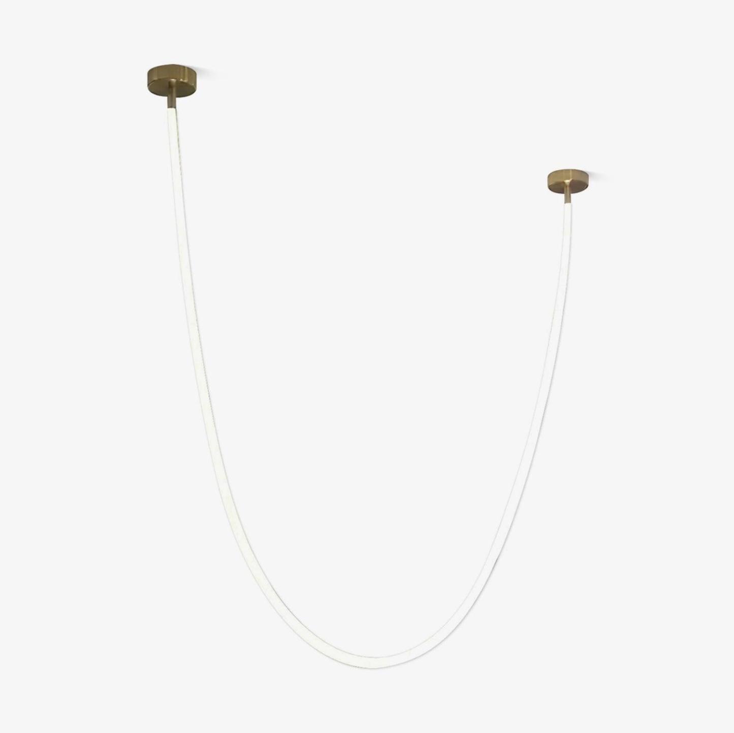Solara Pendelleuchte Flexible Kurve Silikon Messing-Las Sola