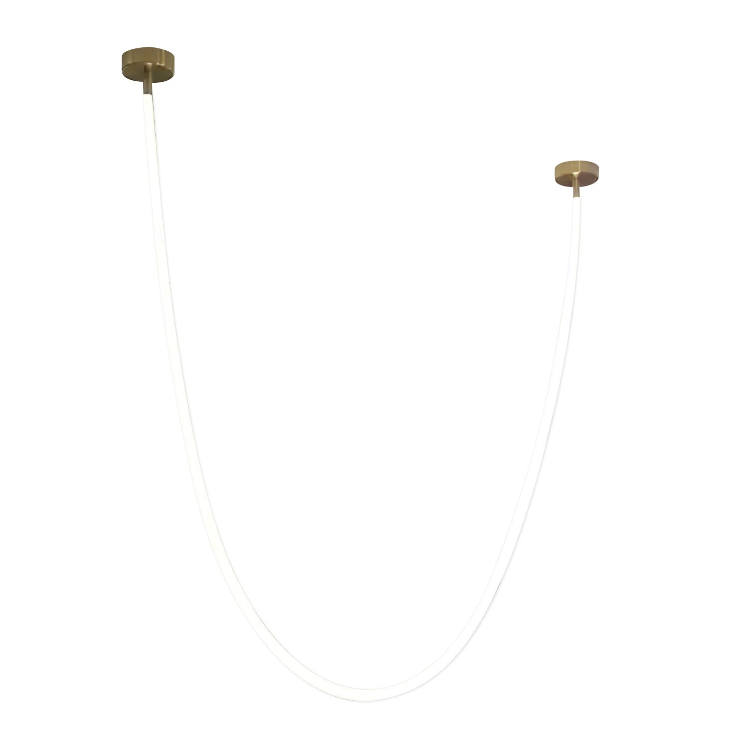 Solara Pendelleuchte Flexible Kurve Silikon Messing-Las Sola